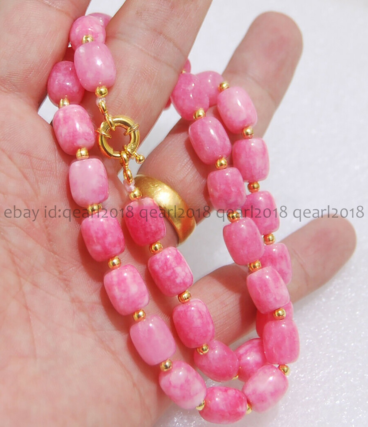 Natural 10x14mm Red Gems in Zoisite Rice shaped Barrel Beads Necklace 14-36”