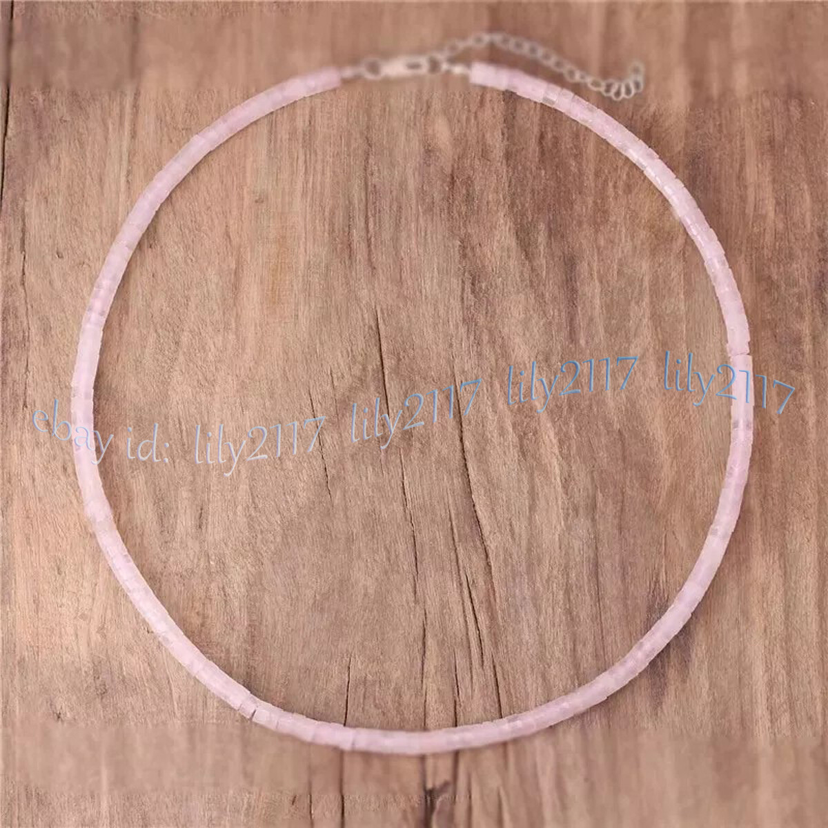 2x4mm Natural Rose Quartz Tube Heishi Tyre Wheel Rondelle Gemstone Necklace 18”
