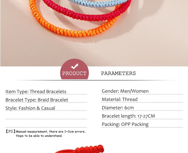 Hot Tibetan Buddhist Braided Bracelet Thread Knots Woven Red Rope Lucky Lover
