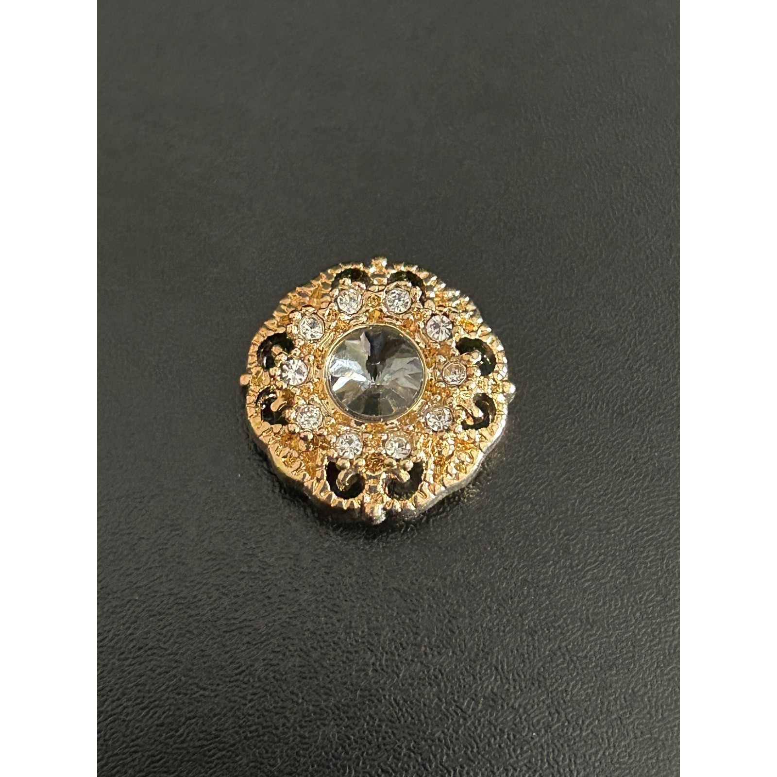 Snap Button Gold Good Crystal Filigree Magnolia And Vine standard Snap Jewelry