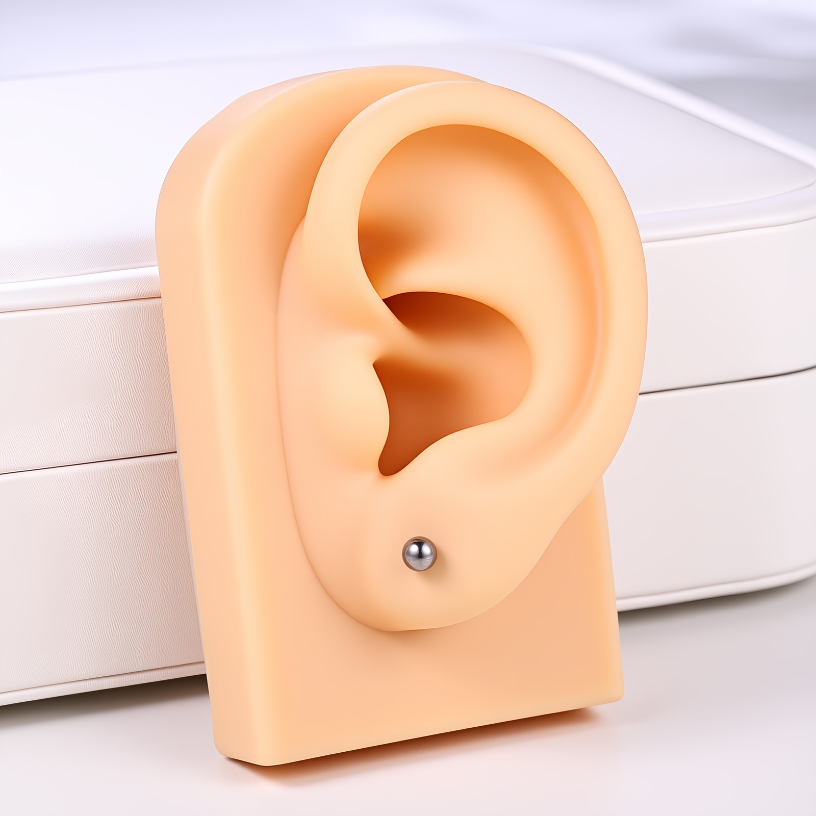 1 Pair 20G Titanium Steel Stud Earrings CZ Ball Heart Helix Cartilage Piercings