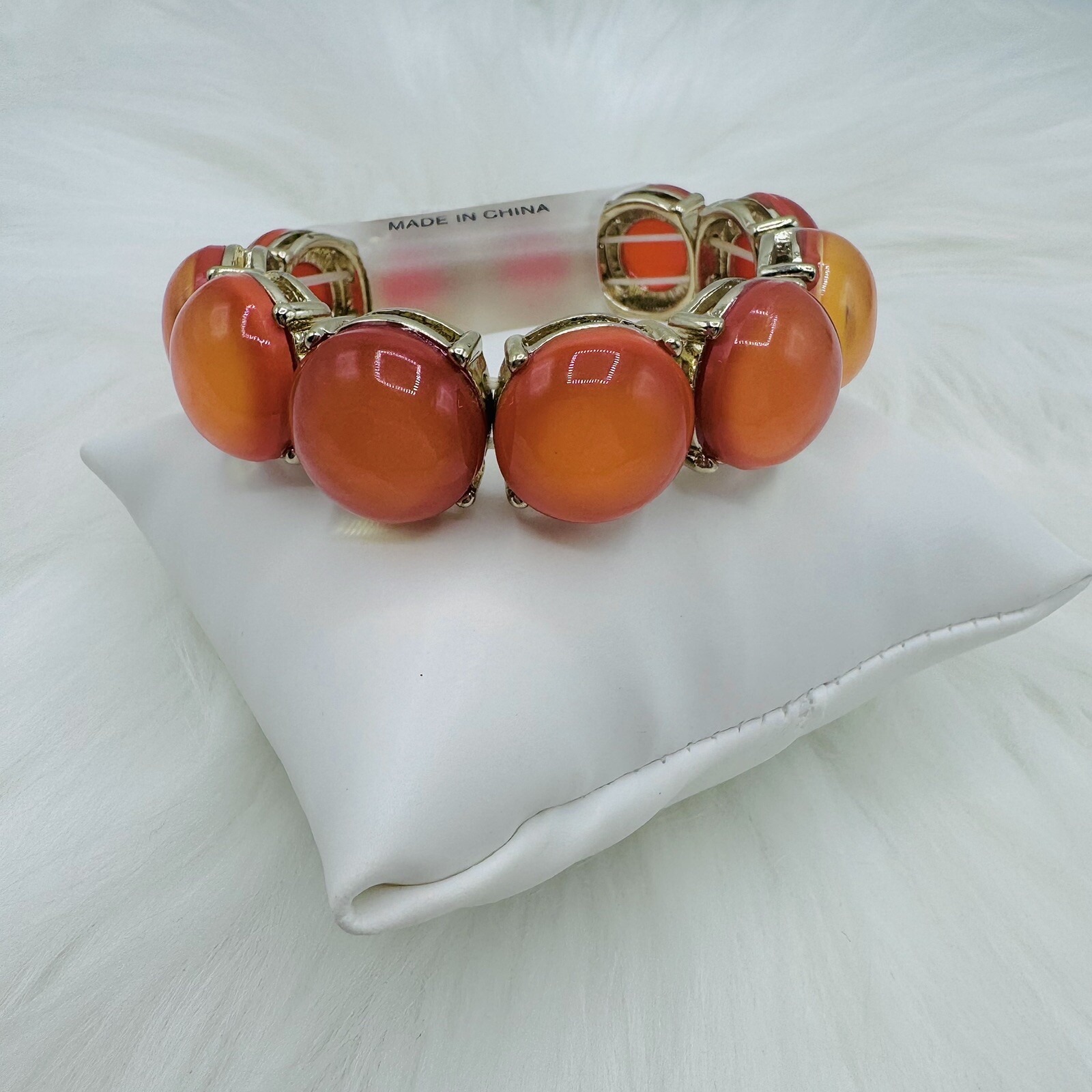 Sparkly Cute Orange Beaded Bracelet