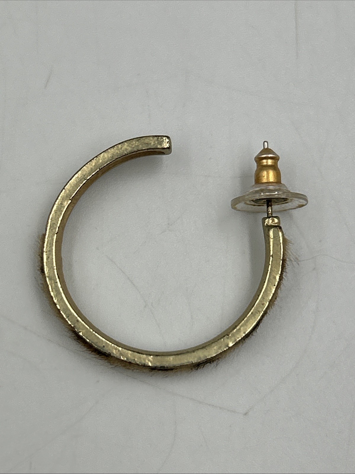 Gold Tone Hoop Earrings With Leopard Pattern Retro Bohemian Style Jewelry