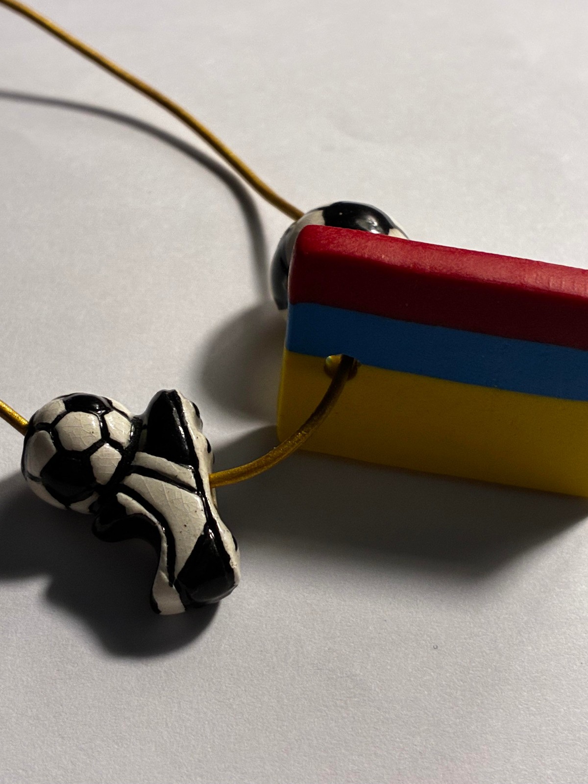 FIFA WORLD CUP 2026 FIMO FLAG BLOCK & FOOTBALL CHARMS LEATHER CORD NECKLACE