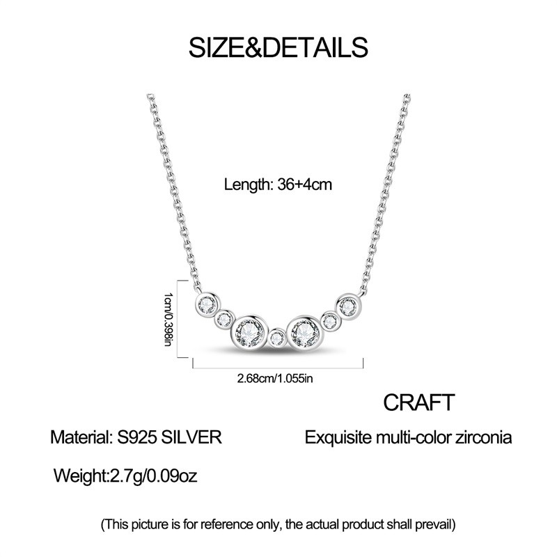 PANDACH Sterling Silver Starry Bubble Necklace Women Pendant Celestial Jewelry