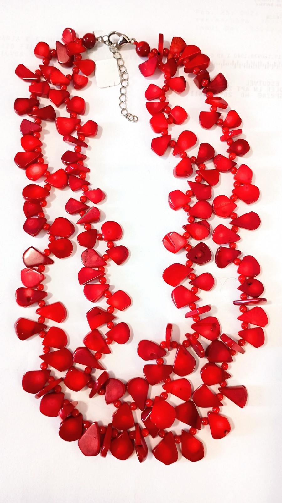 Chunky Natural Red Coral 2 Strands Necklace 20″ Organic Nugget Beads-Gorgous!❤️