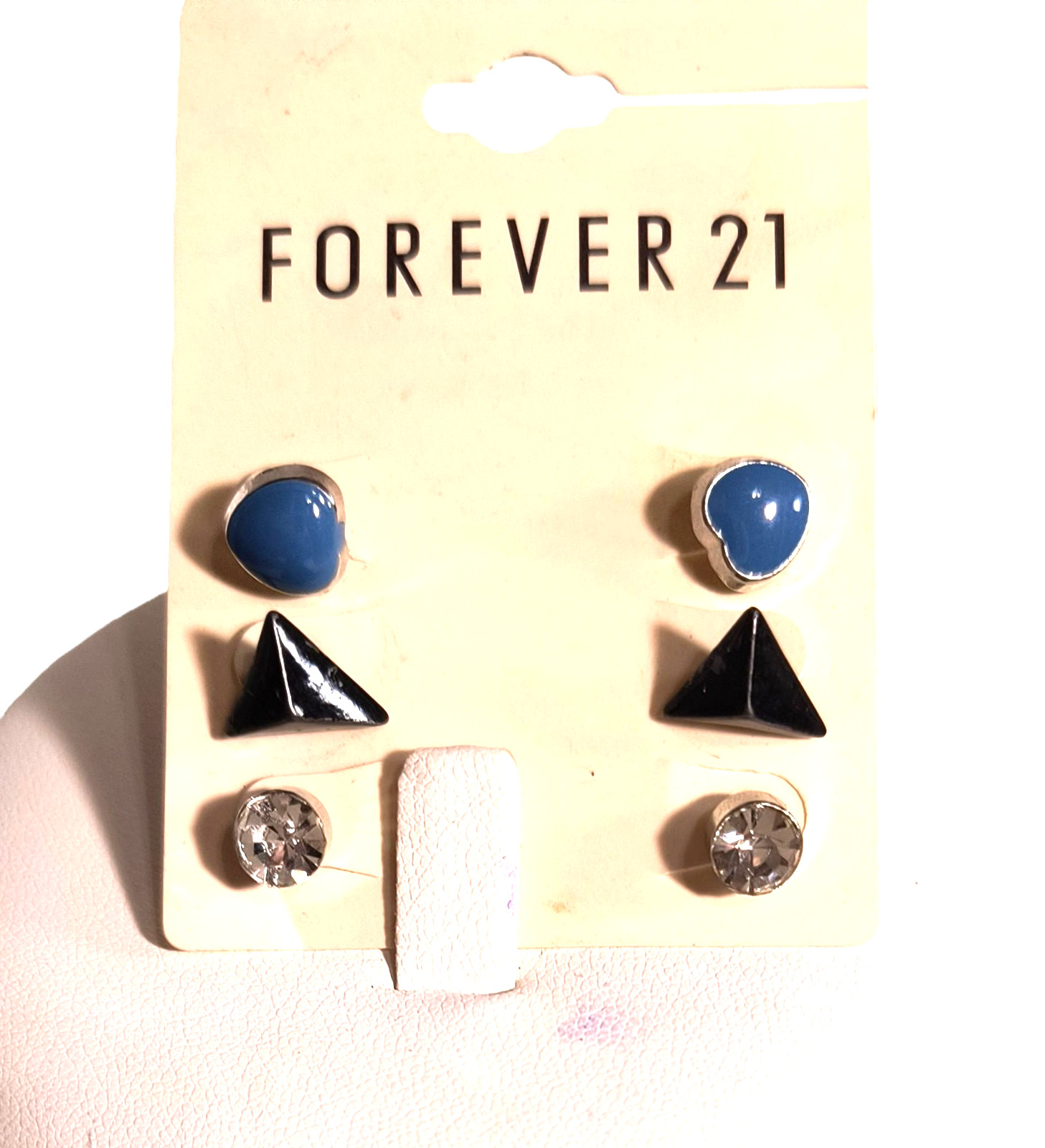 New Forever 21 3 Pairs Stud/Post Earrings for Pierced Ears Multicolor