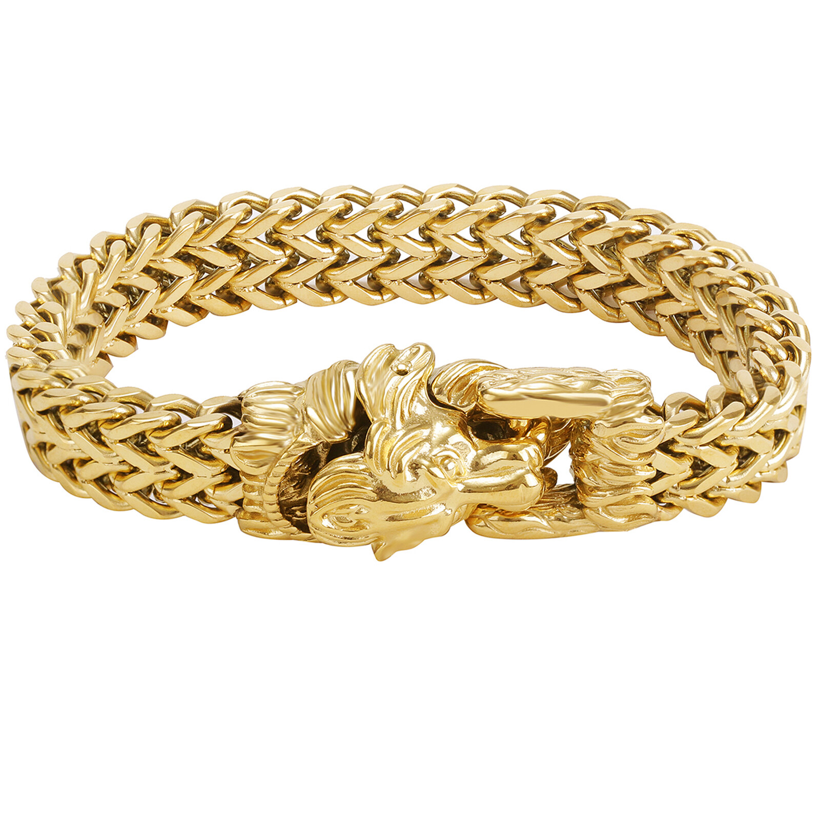 8.3in Heavy Stainless Steel Biker Lion King Head Bracelet Bangle Men Cuff Gift