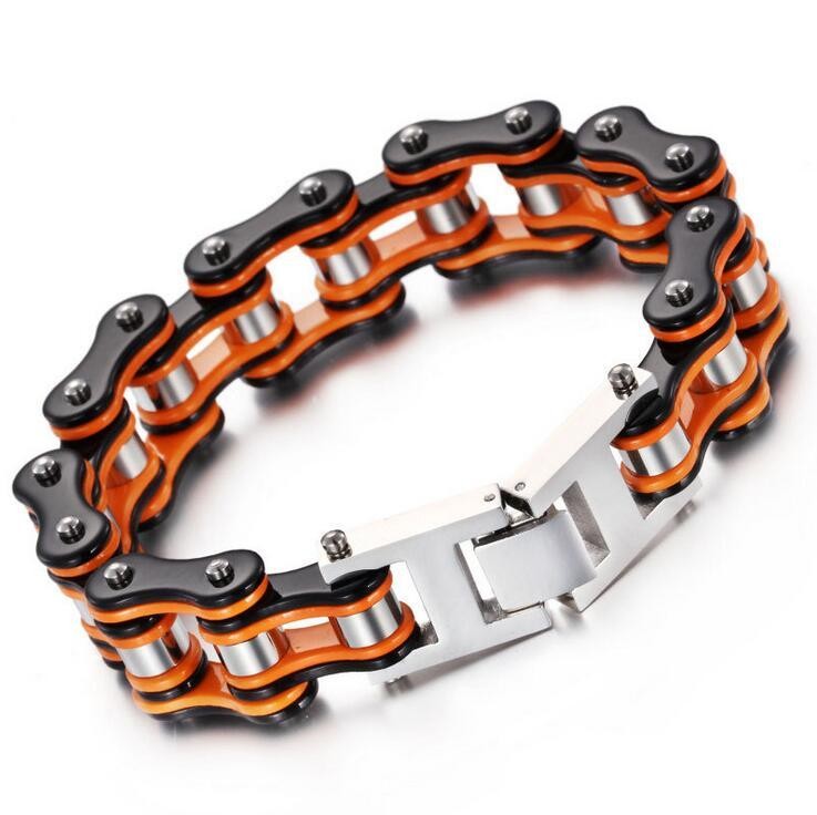 Mens Bracelets Biaker Motorcycle Chain Link Bracelet Punk Stainless Steel Gift