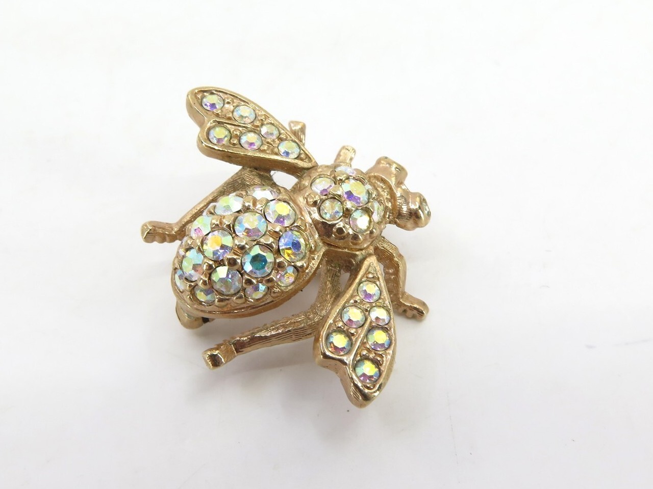 Joan Rivers Classic Collection Set of 4 Varied Rhinestone Crystals Bee Pins Gold