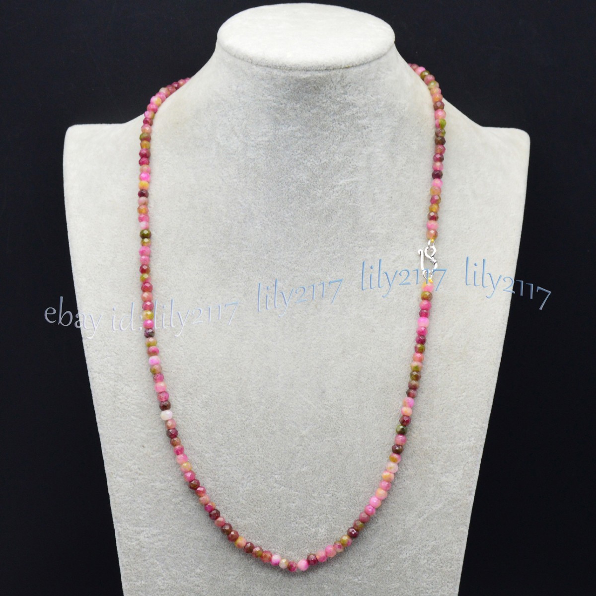 Faceted Natural 4x6mm Multicolor Kunzite Gemstone Rondelle Beads Necklace 14-36″
