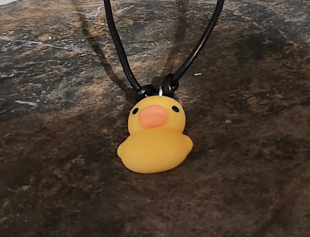 Rubber Duck Necklace, Novelty Necklace, Duck Jewelry, Leather Cord, Handmade!