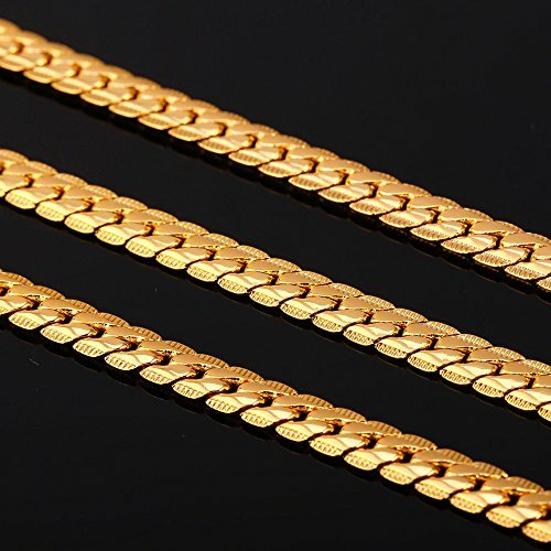 18K Gold Filled Tarnish-Resist 6mm Italian Snake Curb Link Chain Necklace B809G