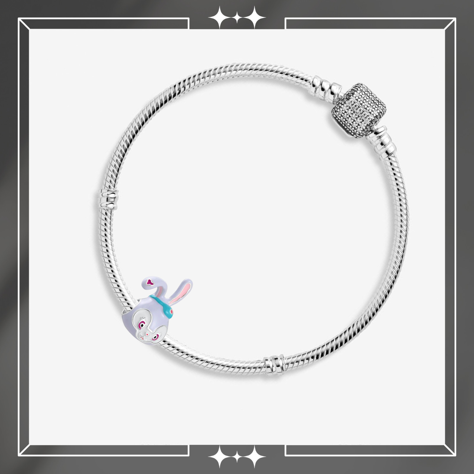 Cute Bunny Charm For Bracelet, Animal Charm, Cartoon Charm, Gift For Women