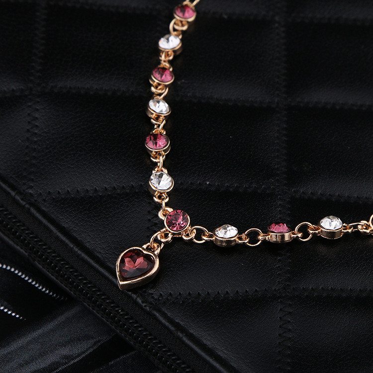 Fashion Women Heart of Ocean Crystal Rhinestone Bangle Bracelet Elegant Jewelry