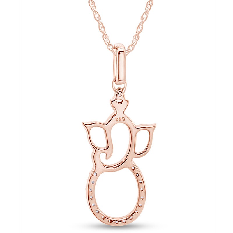 Round Cut Hindu Ganesh/Ganapati Pendant In 925 Sterling Silver