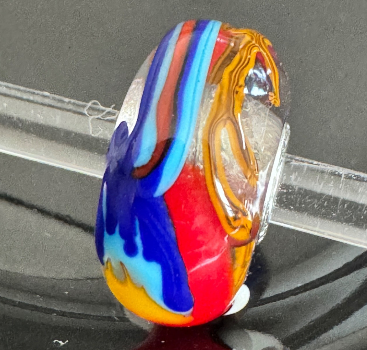 TROLLBEADS Colorful Red Macaw Unique LAA 925S NEW!