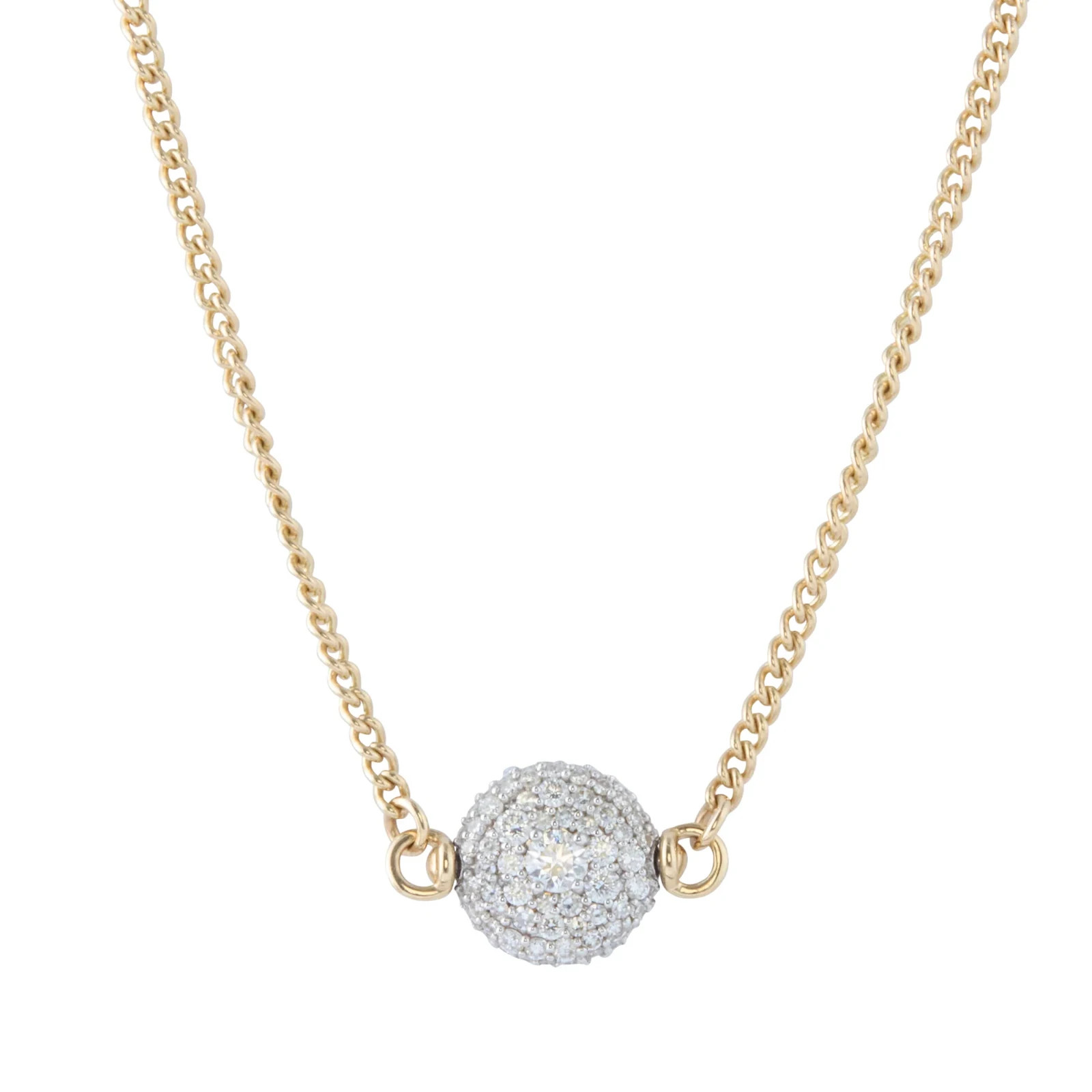 Circle Charm necklace With CZ Brass Metal Fashion Jewelry for gift