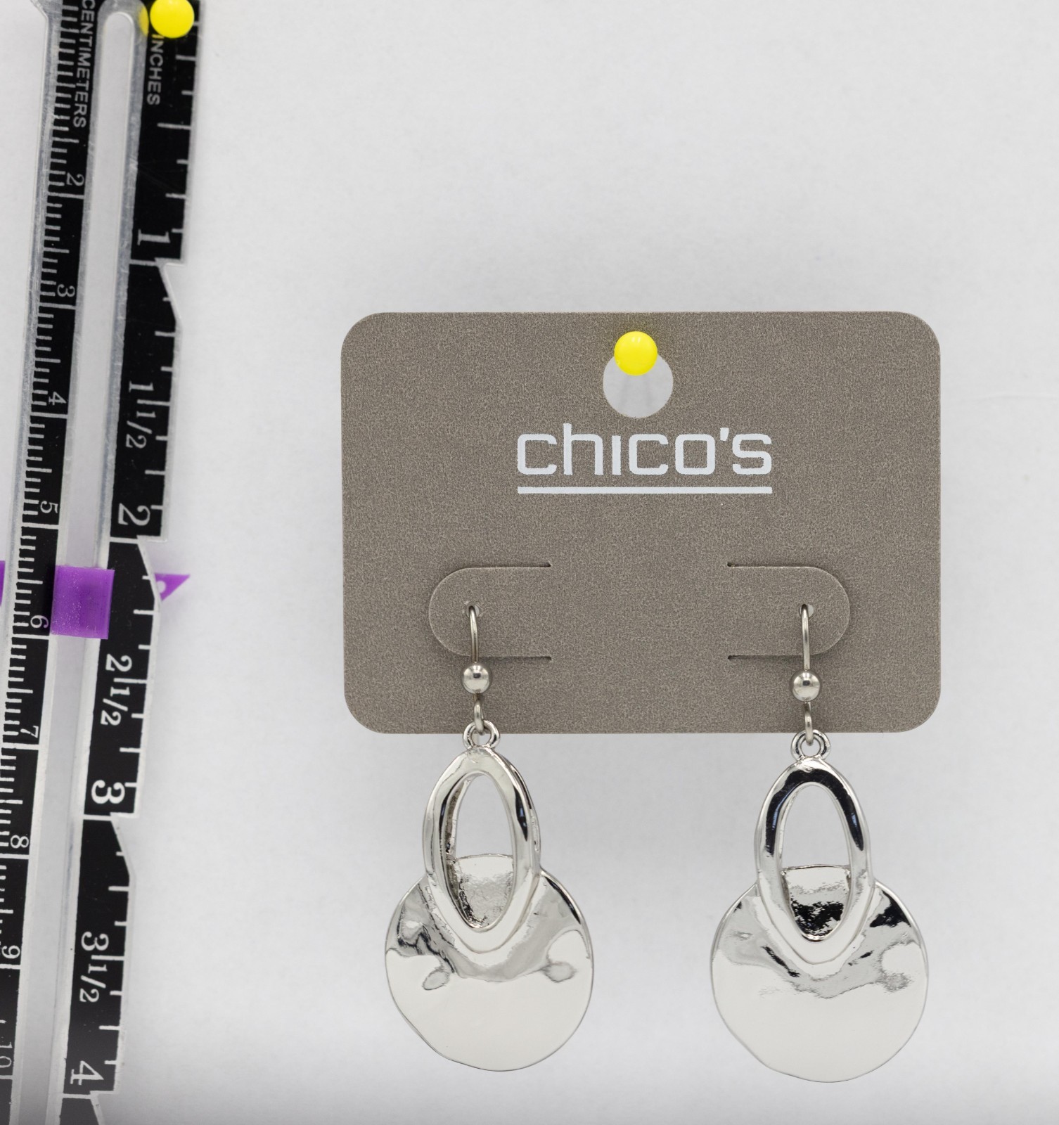 Chico’s silver-tone teardrop Hook earrings NWT