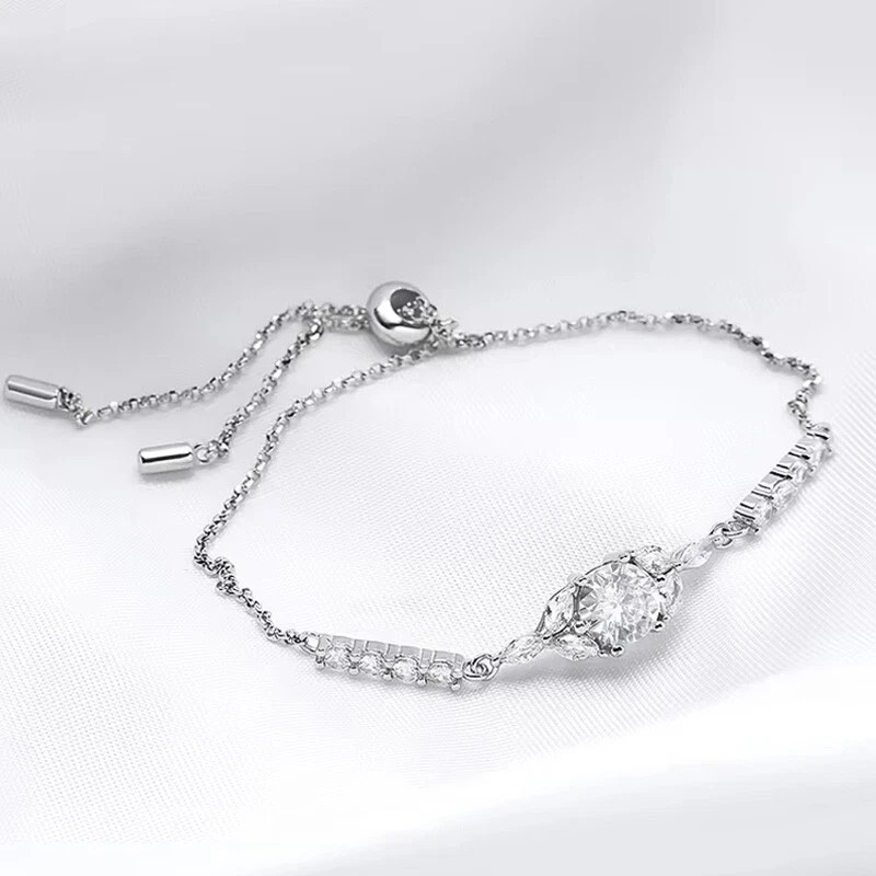 3 Ct Round Simulated Diamond 14k White Gold Plated Stunning Bolo Chain Bracelet