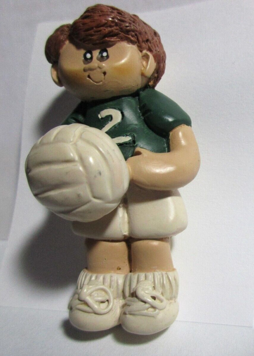 Brooch – Cute Soccer Player #2 Ceramic & Enamel 3D – 2.75″T X 1.5″W X 1″D