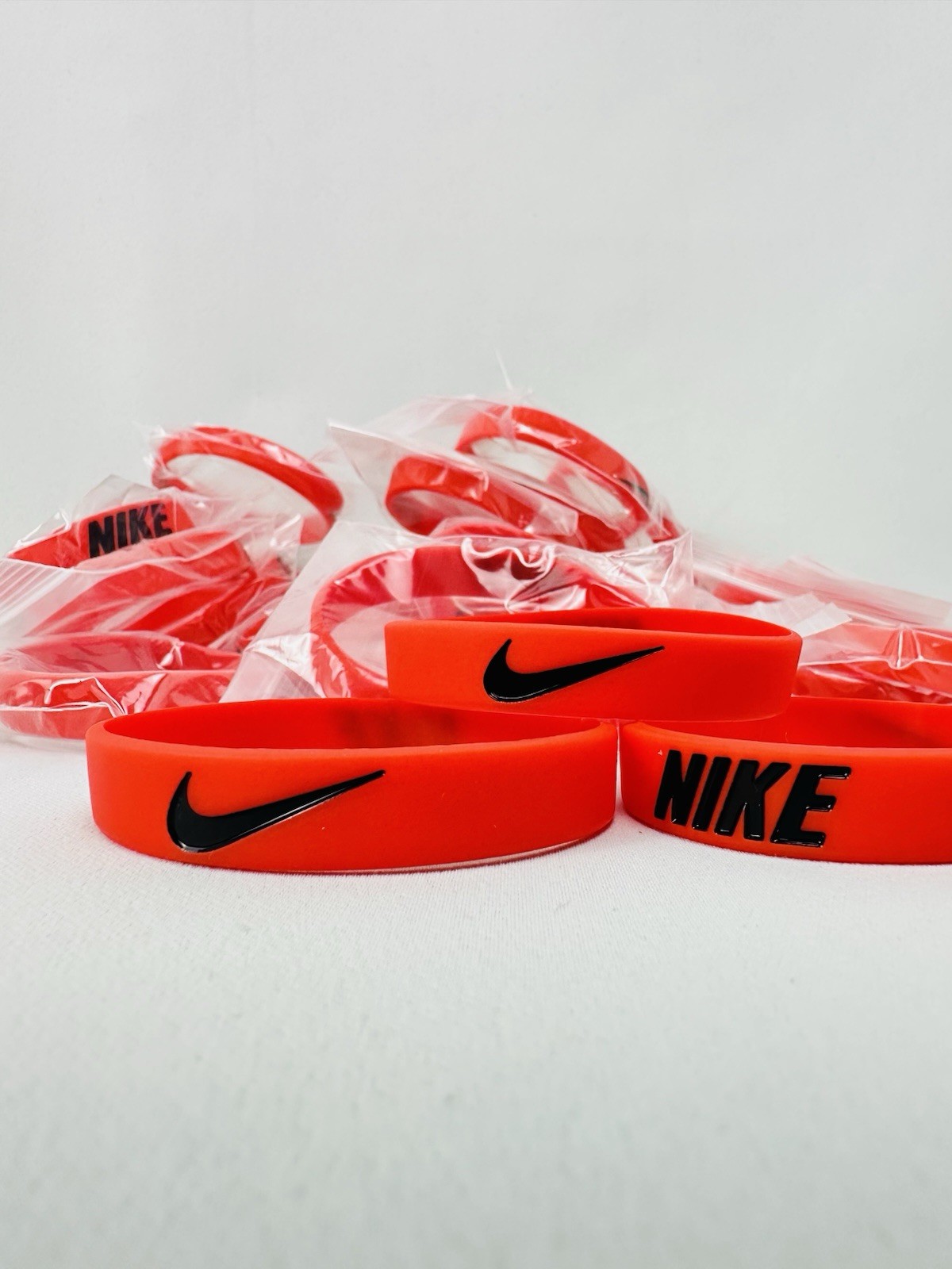100 Pcs of Nike Silicone Wristband Bracelets Mixed Colors/pick Colors You Want
