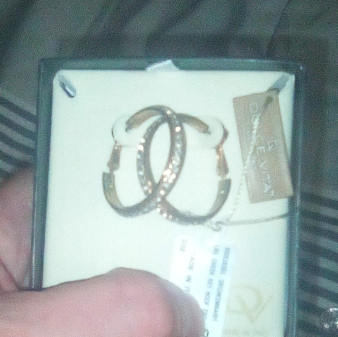 Dolce Vita Gold Tone Pavé Crystal Hoop Earrings Hinged Closure Nickel-Free