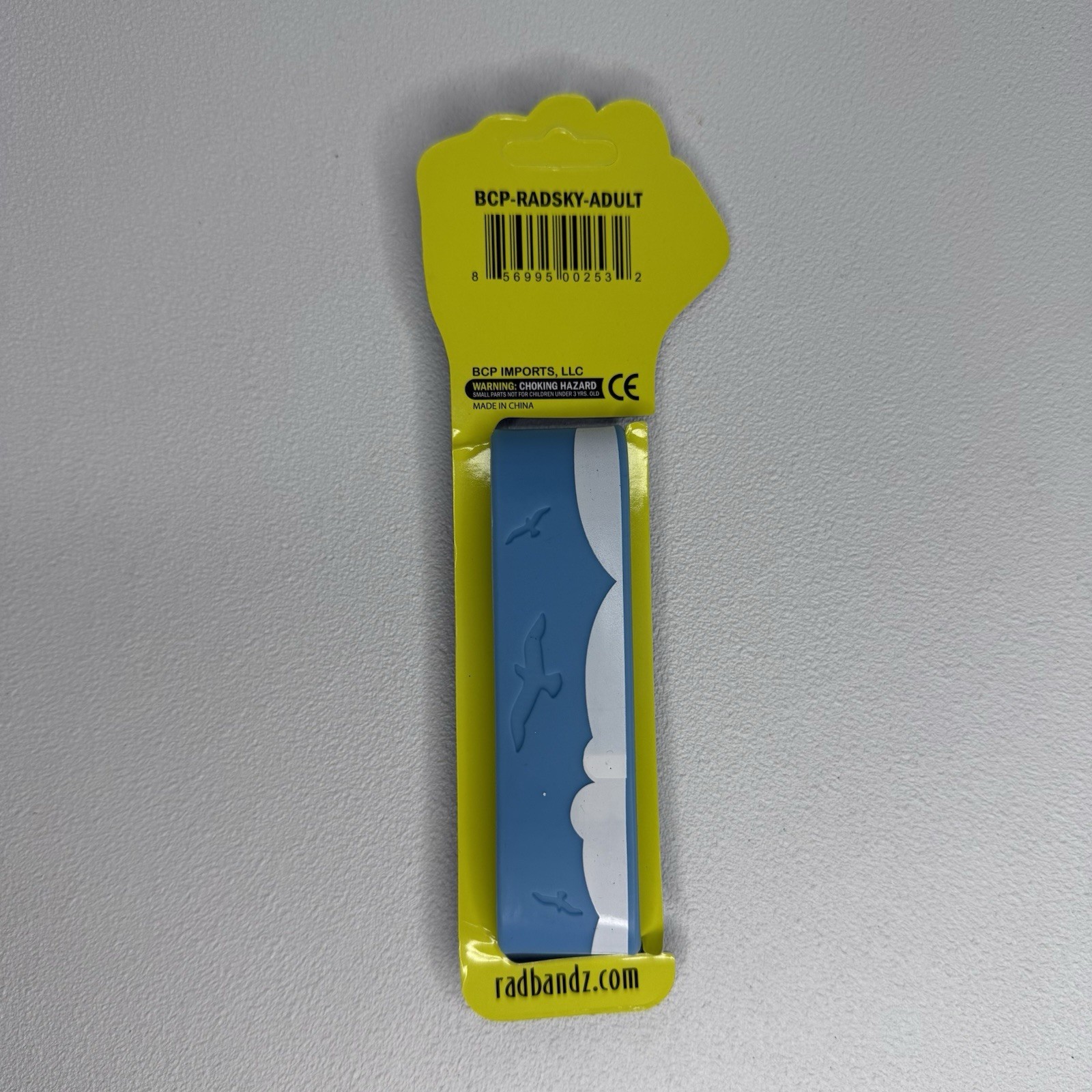 Radbandz HIGH IN THE SKY Hot Topic Silicone Wristband Bracelet Blue Adult Size