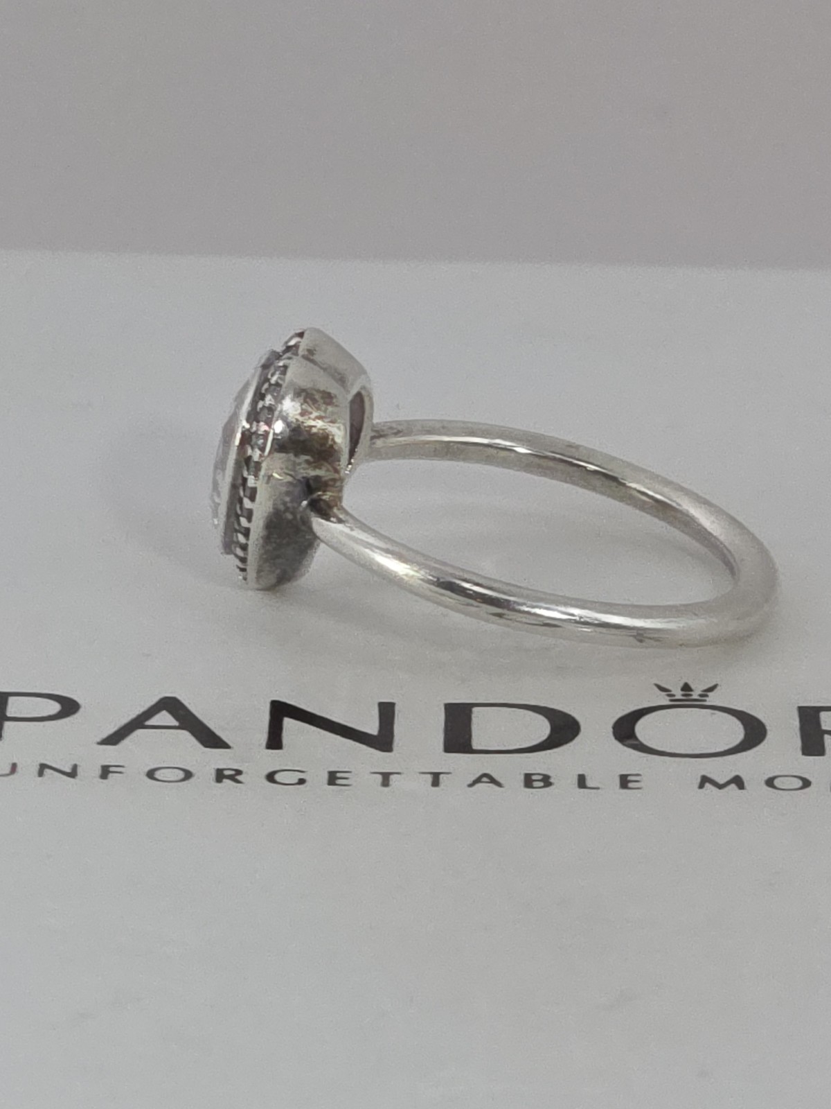 Pandora Sterling Silver Sparkling Love Ring US 6.0 EU 52 #190929CZ