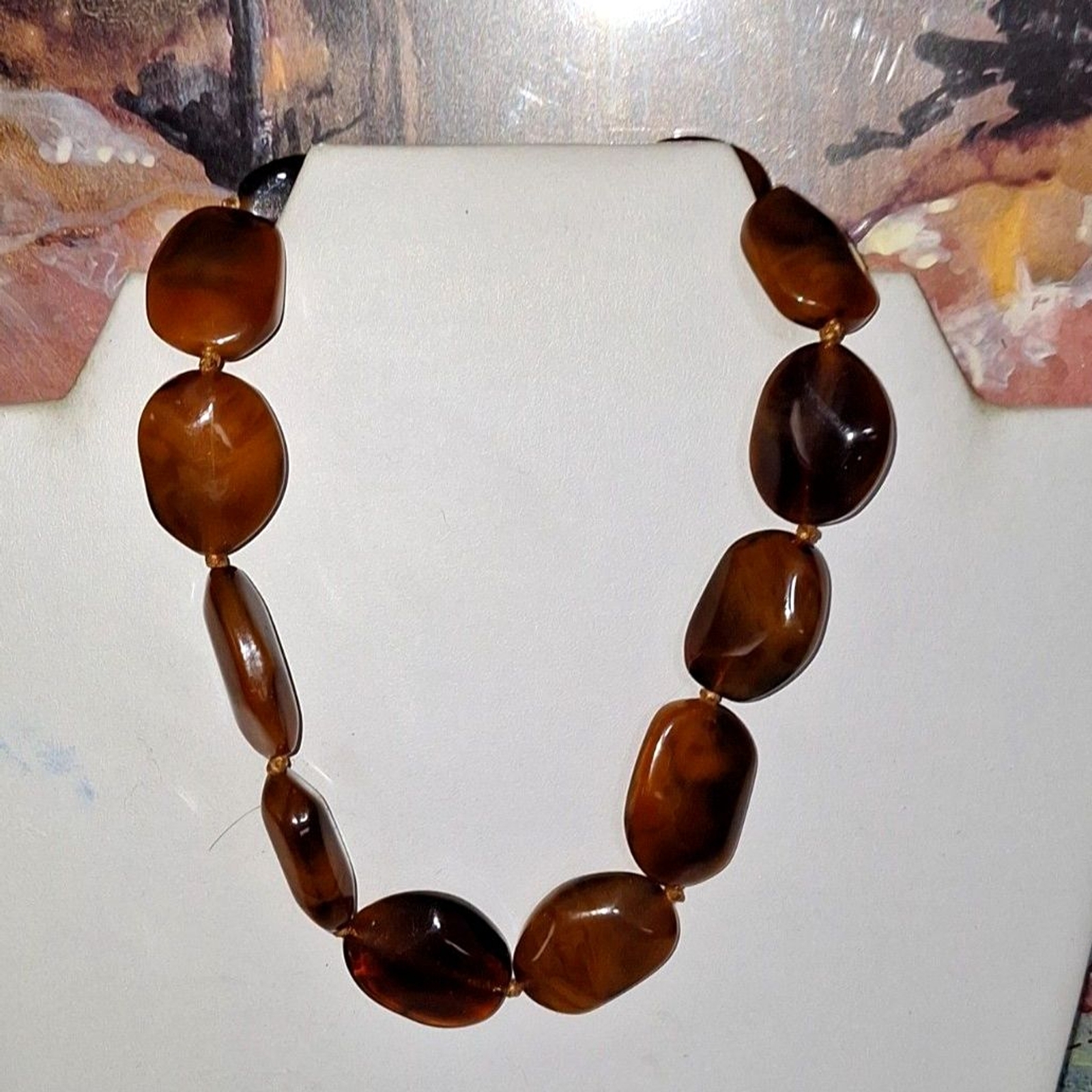 Acrylic Choker Collar Necklace Stone Look Cottagecore Old Money City Chic