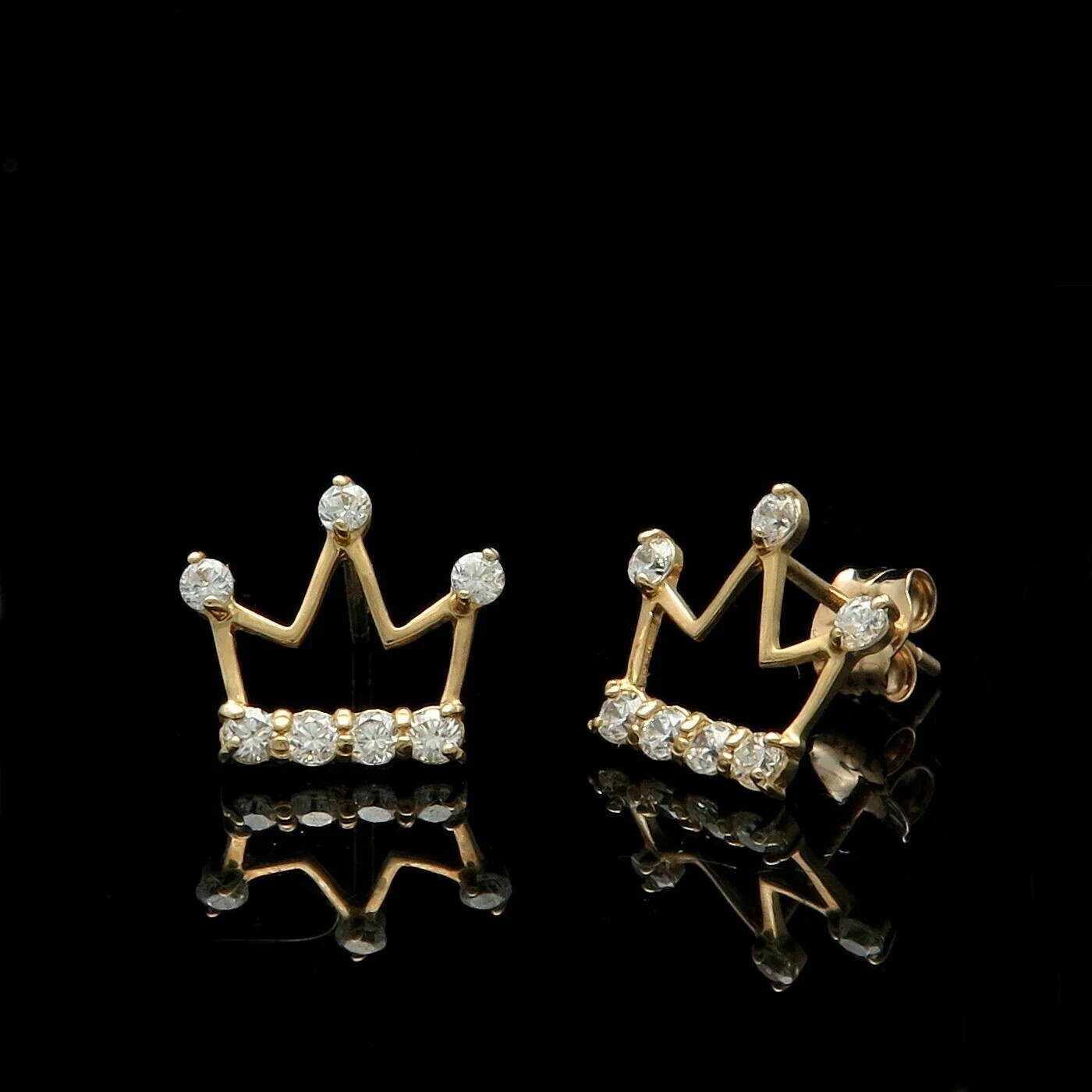 2Ct Round Cut Simulated Diamond Women’s Stud Earring 14K Yellow Gold Plated