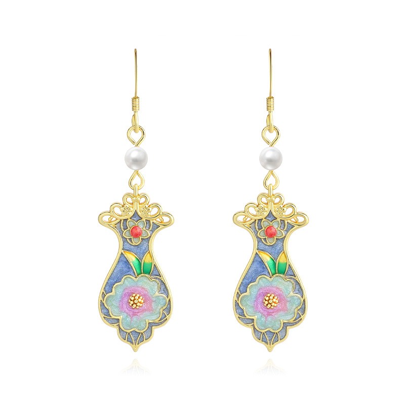 New Chinese Style Gold Plated Chinese Style Earrings