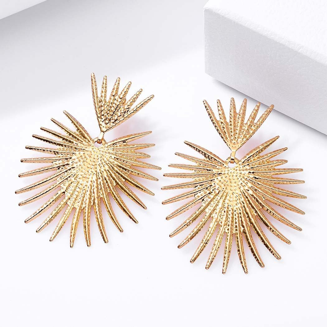 Heart Dangle Earrings Studs Gold Star Statement Earrings Flower Geometric Exagge