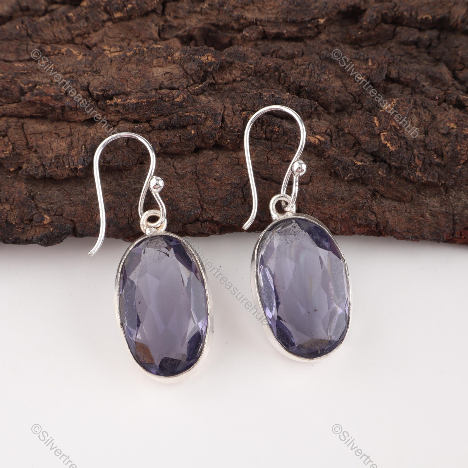 Oval Tanzanite Gemstone 925 Silver Daughter Drop Dangle Channel Set New Earrings