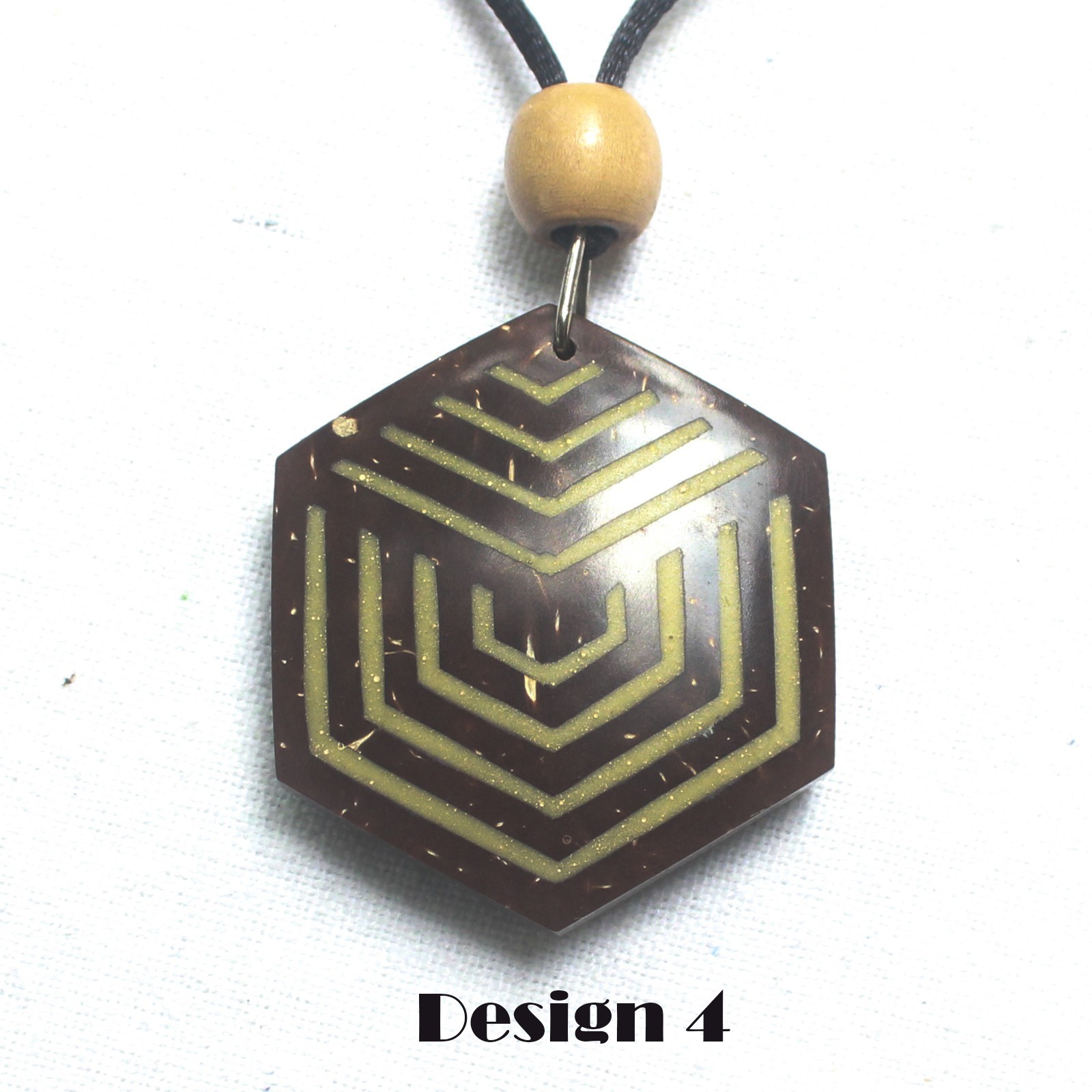 coconut shell craft handmade pendant with rope for men and women