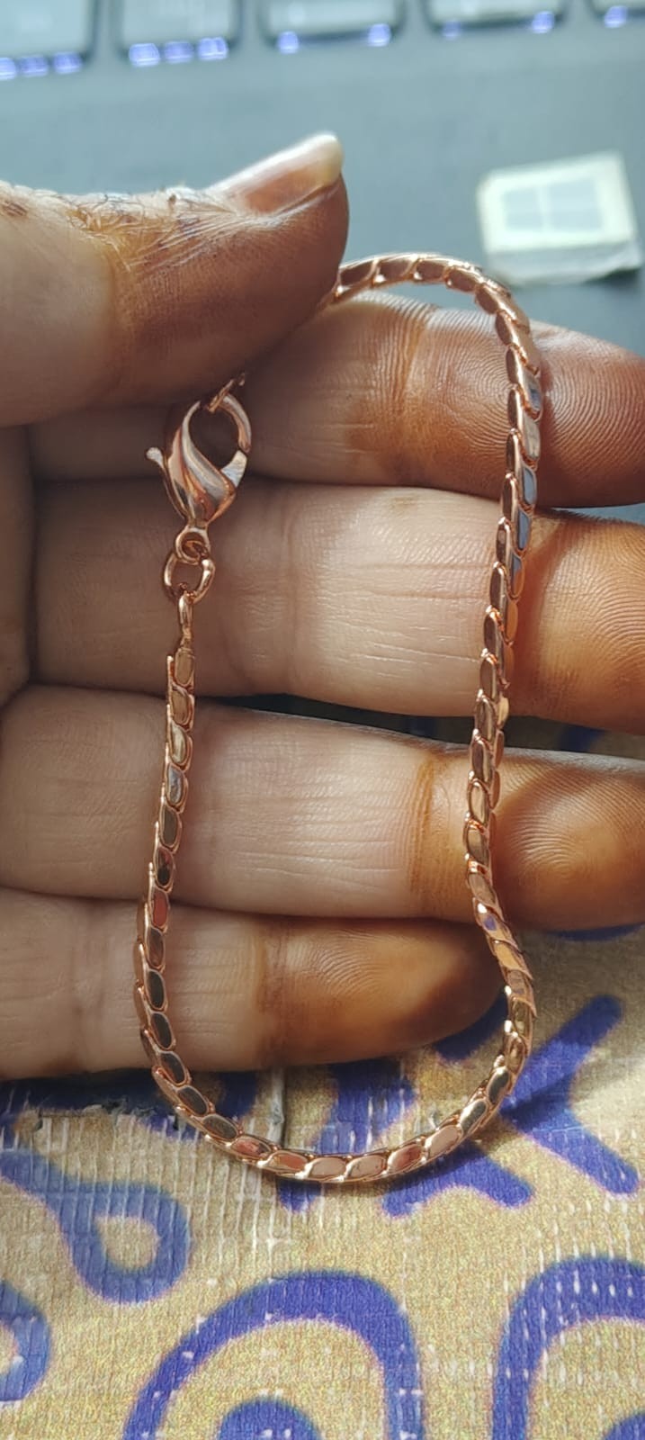 Rose Gold Copper Rope Chain Bracelet: Unisex Braided Boho Jewelry
