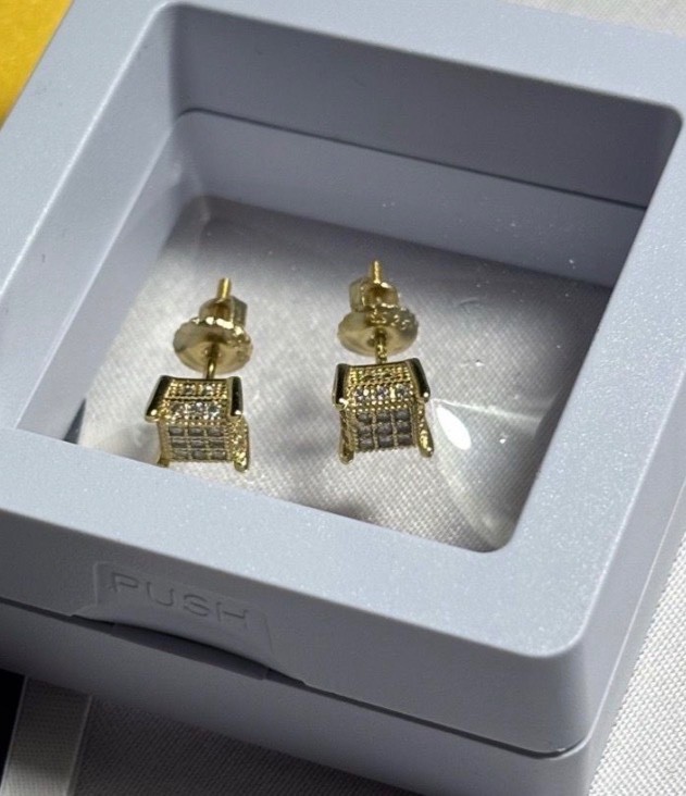 earrings $150 each obo 3rd picture is jeweler testing diamond studs.