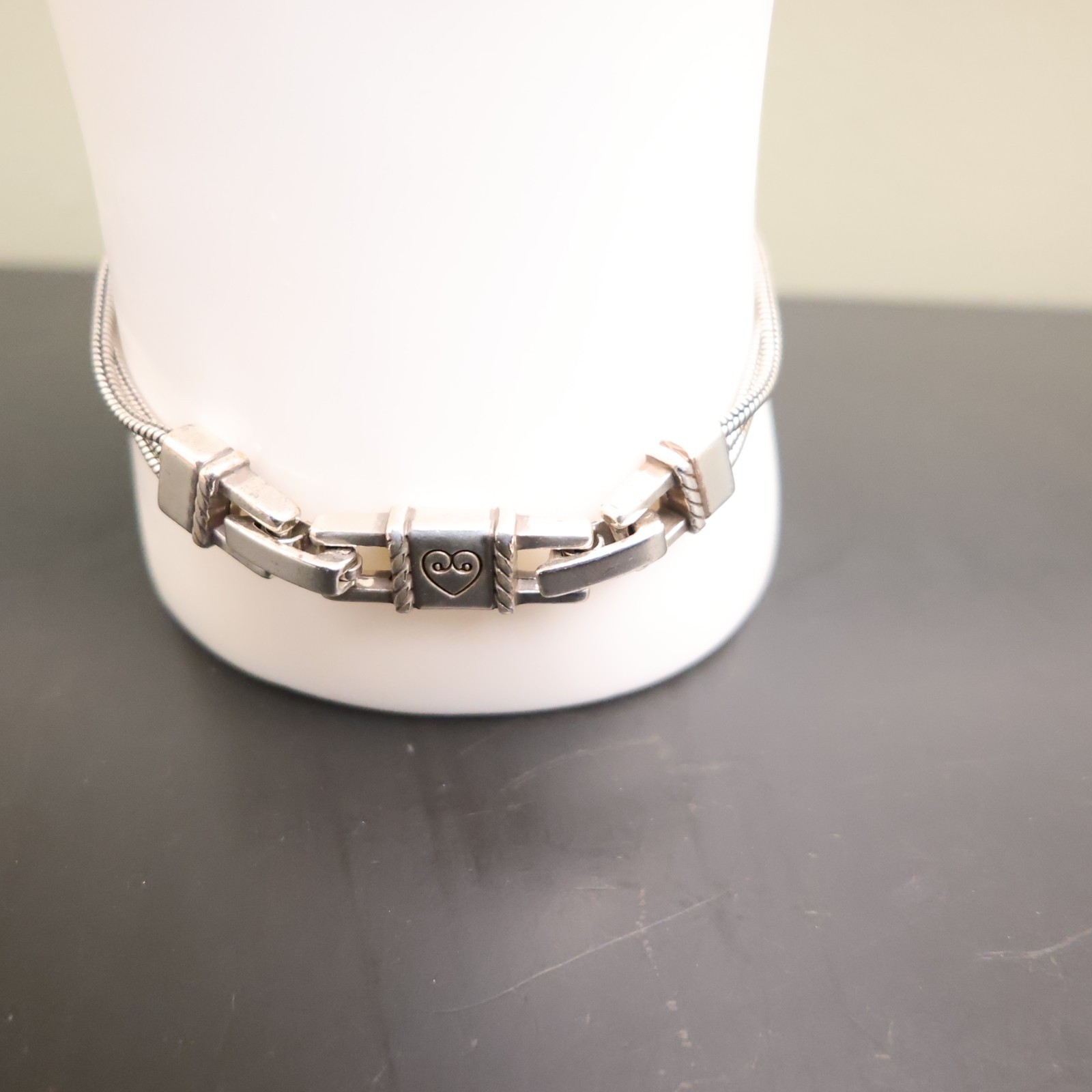 Brighton bracelet rainbow bar crystals silver plated signed adjustable