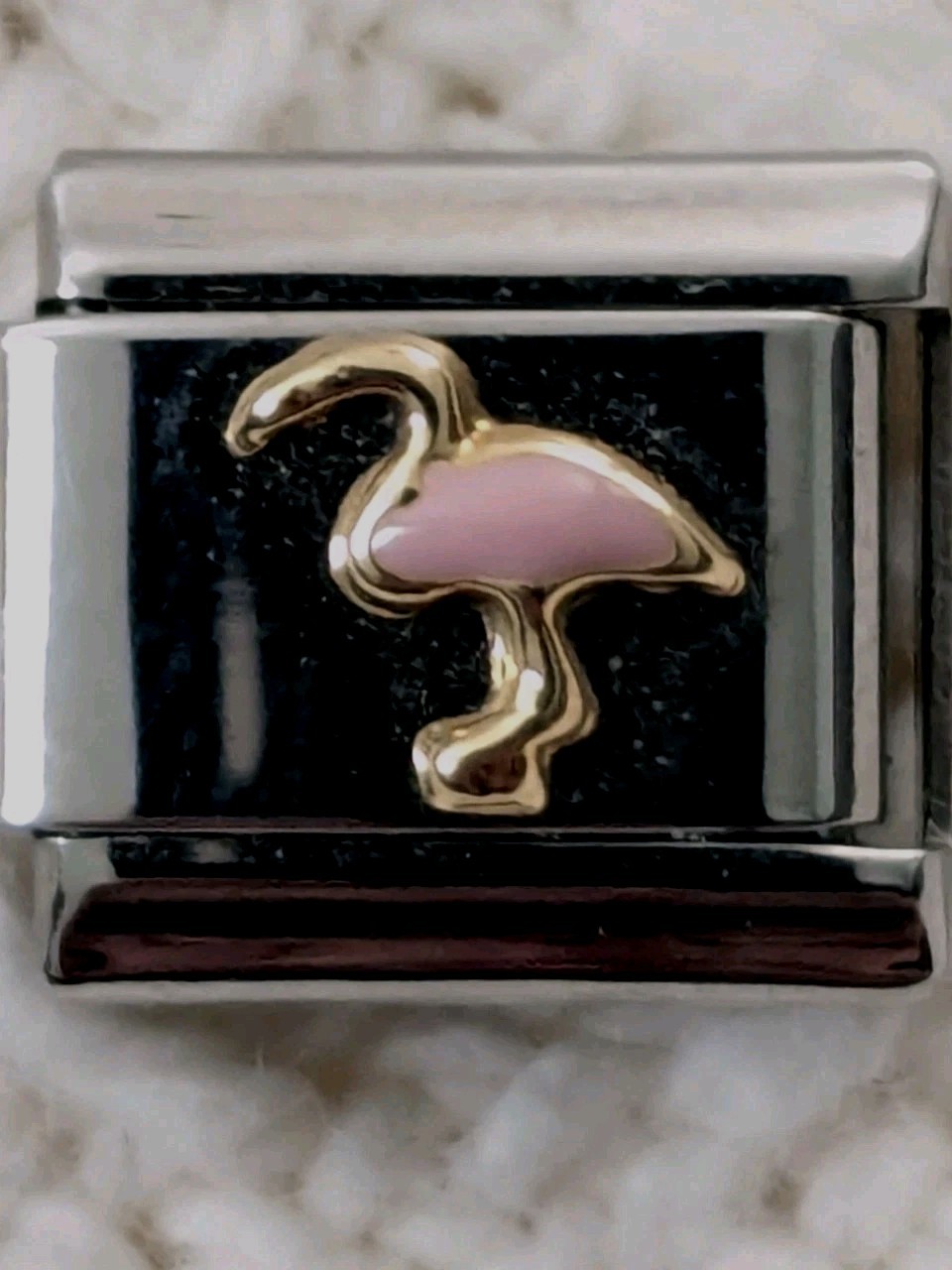 Authentic UD Unodomani Classic Italian 9mm Charm Pink Flamingo R156