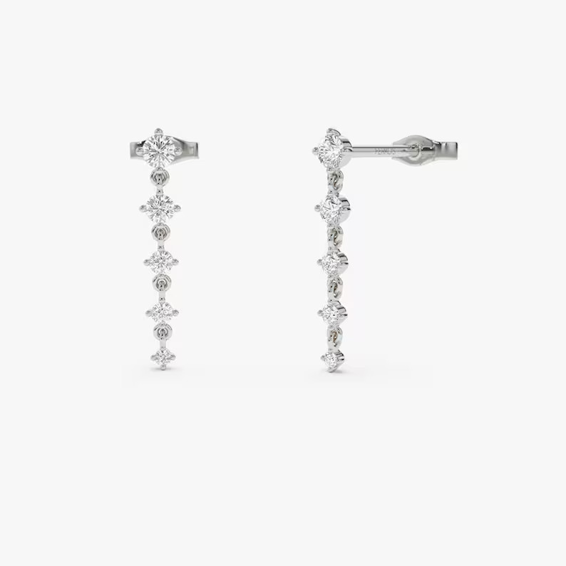 2.00 Ct Round Cut Simulated Diamond Women’s Drop Earrings 14k Yellow Gold Plated