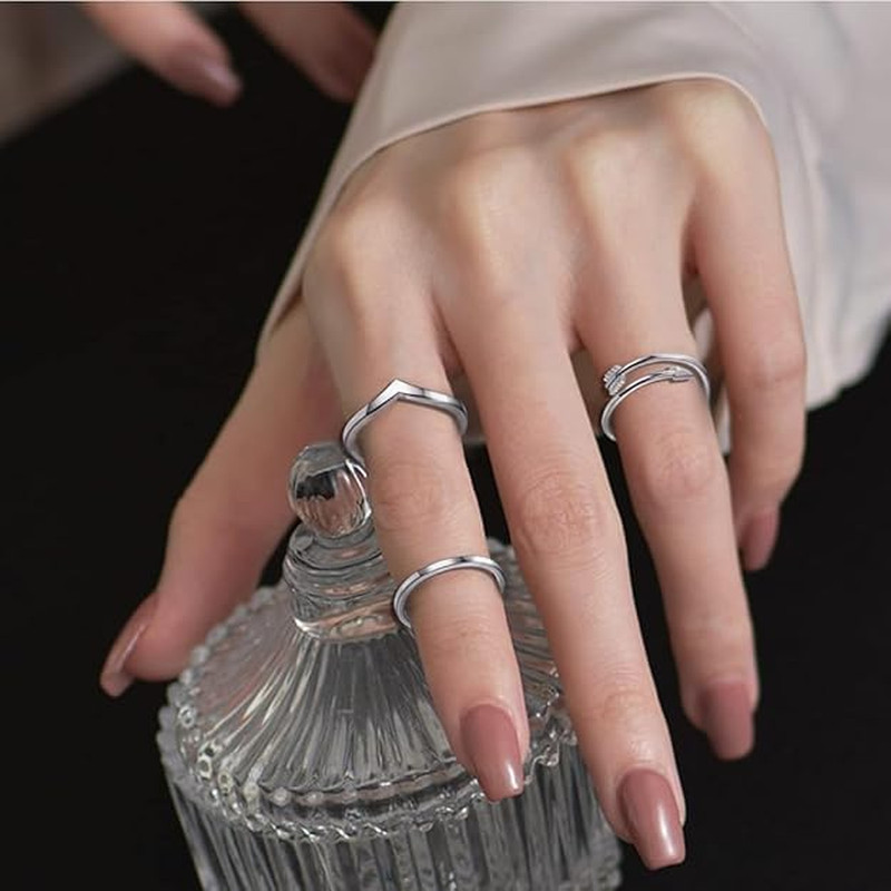 24Pcs Open Toe Rings Set for Women Adjustable Toe Band Knuckle Ring Arrow Knot