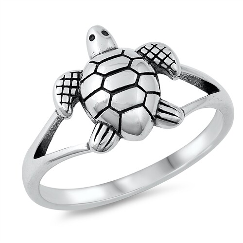 Sterling Silver Turtle Band Ring – Available in Sizes 5 to 10 NEW