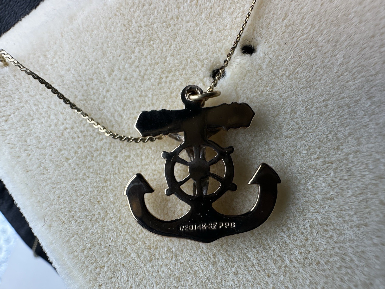 14k GF Gold filled Sailor Jesus Anchor Mariner Cross Pendant Jewelry Naval Navy