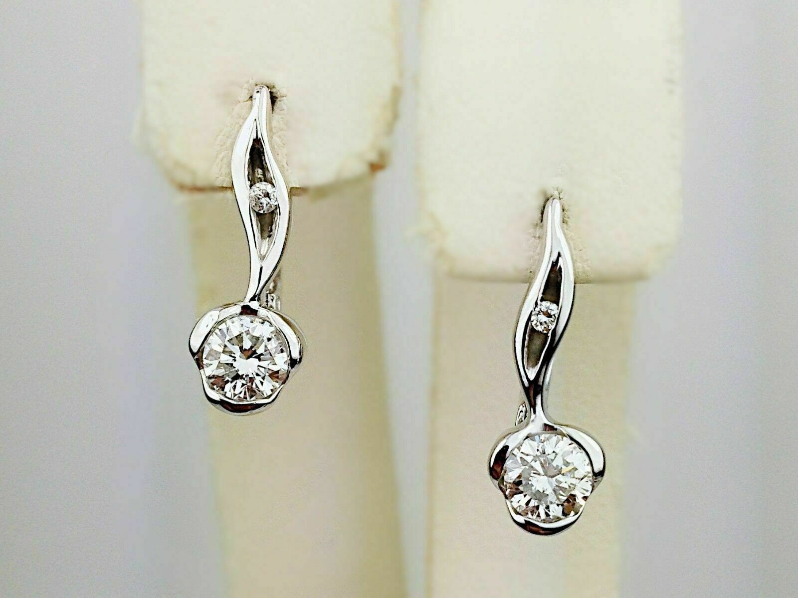 3Ct Round Simulated Diamond Women’s Stud Charm Earrings In 14K White Gold Plated