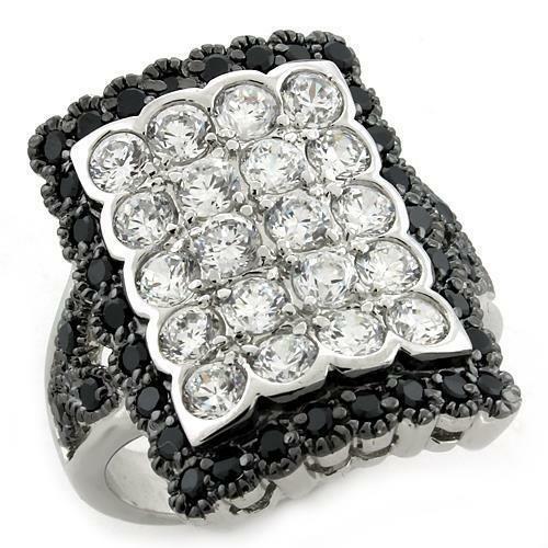 LOAS1106 – Special Color 925 Sterling Silver Ring with AAA Grade CZ in Multi