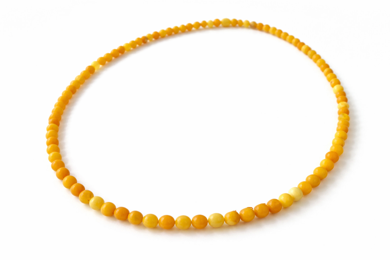 Genuine Baltic Amber Necklace – Natural Butterscotch Beads – 17.7 Inches, 45cm