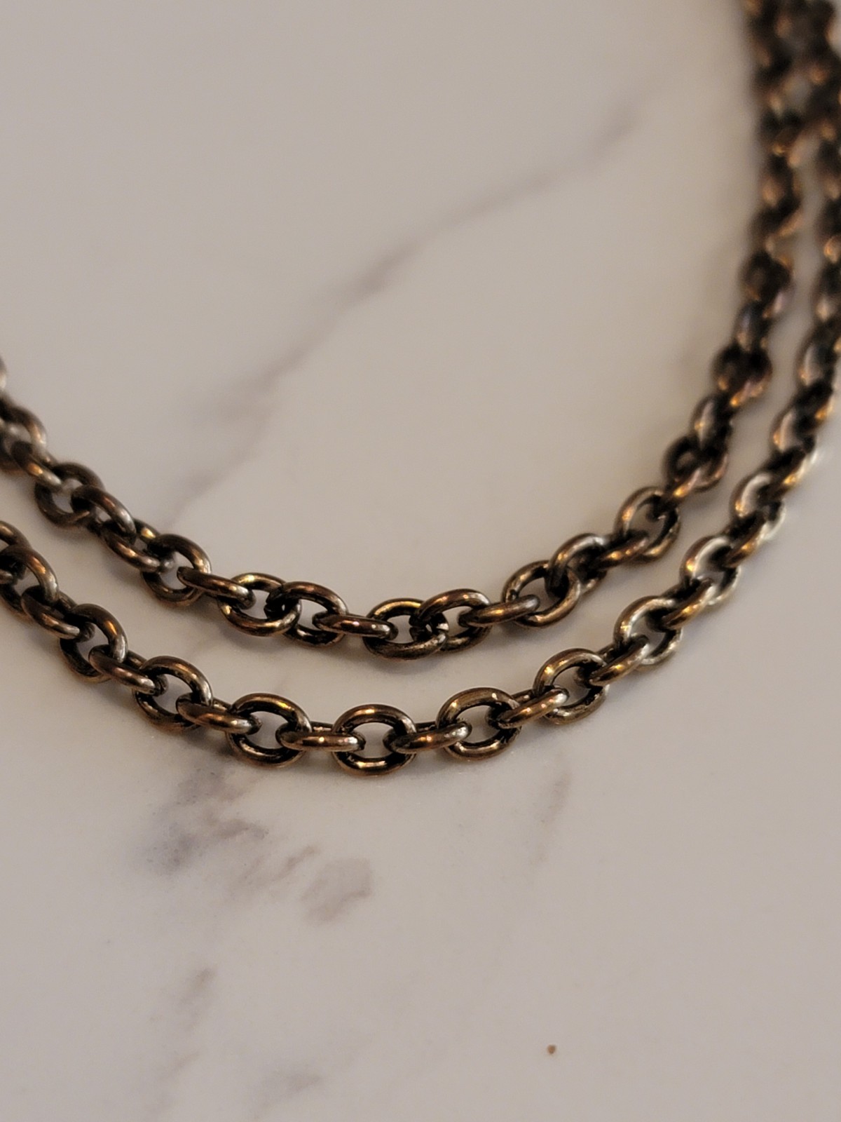 Heart Pendant Necklace Filigree Style Antiqued Bronze Tone Chain 30″