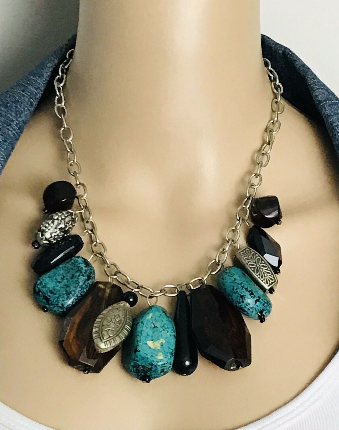 You And I Chunky Beaded Collar Necklace