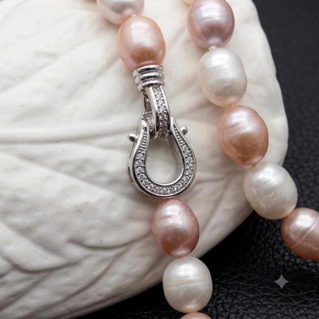 Natural Freshwater Pearl Necklace Irregular Baroque Mother of Pearl Pendant Gift