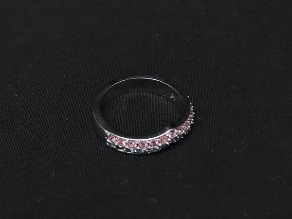 Swarovski Rhinestone Ring Silver Pink Blue Not specified Used